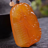 Agate Chalcedony Abacus God of Wealth Pendant