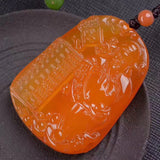 Agate Chalcedony Abacus God of Wealth Pendant