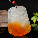 Natural Agate Ice Kind Chalcedony Dragon Pendant for Men and Women