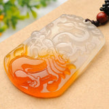 Natural Agate Ice Kind Chalcedony Dragon Pendant for Men and Women