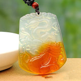 Natural Agate Ice Kind Chalcedony Dragon Pendant for Men and Women