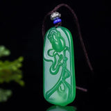 Natural Agate Ice King Chrysoprase Rose Pendant for Men and Women