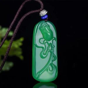 Natural Agate Ice King Chrysoprase Rose Pendant for Men and Women
