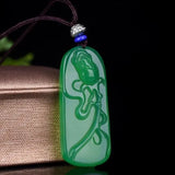Natural Agate Ice King Chrysoprase Rose Pendant for Men and Women