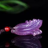 Natural Agate Ice King Purple Chalcedony Cabbage Pendant