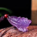 Natural Agate Ice King Purple Chalcedony Cabbage Pendant