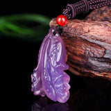 Natural Agate Ice King Purple Chalcedony Cabbage Pendant