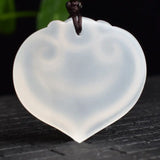 Agate Ice Chalcedony Baby Lock Pendant Heart-shaped Necklace