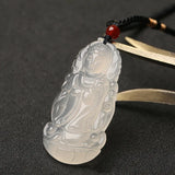Natural Agate Ice Jade Guanyin Pendant Men's Safe Pendant
