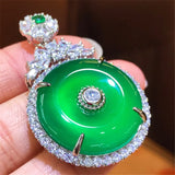 Green Chalcedony Buckle Pendant Ladies Necklace