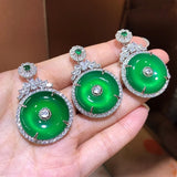 Green Chalcedony Buckle Pendant Ladies Necklace