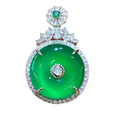 Green Chalcedony Buckle Pendant Ladies Necklace