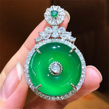 Green Chalcedony Buckle Pendant Ladies Necklace