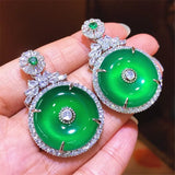 Green Chalcedony Buckle Pendant Ladies Necklace
