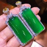 Green Chalcedony Pendant with Natural Agate Inlay