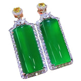 Green Chalcedony Pendant with Natural Agate Inlay