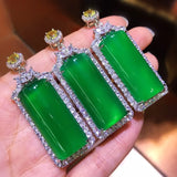 Green Chalcedony Pendant with Natural Agate Inlay