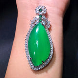 Green Chalcedony Pendant Joker Necklace for Women