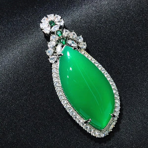 Green Chalcedony Pendant Joker Necklace for Women