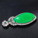 Green Chalcedony Pendant Joker Necklace for Women