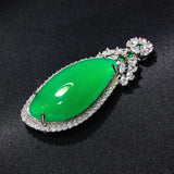 Green Chalcedony Pendant Joker Necklace for Women