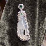 Natural Agate Inlaid Chalcedony Bergamot Pendant Necklace
