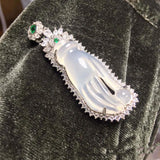 Natural Agate Inlaid Chalcedony Bergamot Pendant Necklace