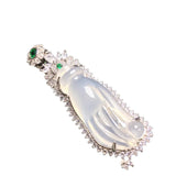 Natural Agate Inlaid Chalcedony Bergamot Pendant Necklace