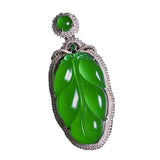 Agate Branches & Jade Leaves Pendant with Green Chalcedony