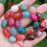 Natural Agate Multicolor 8-15mm Loose Beads for DIY Jewelry Making