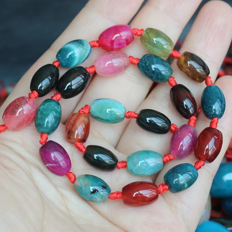 Natural Agate Multicolor Loose Beads 8-15mm for DIY Jewelry Making