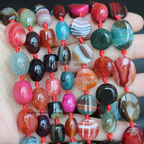Natural Agate Multicolor 8-15mm Loose Beads for DIY Jewelry Making