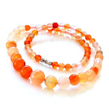 Natural Agate Necklace Red Crystal Beaded Jewelry