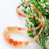 Natural Agate Necklace Red Crystal Beaded Jewelry
