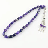 Natural Agate Purple Stone 33 Beads Islamic Tasbih Bracelet