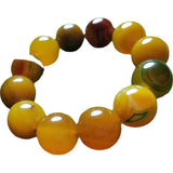 Agate Round Beads Single Loop Bracelet for Men and Women