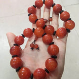 Agate Round Beads Single Ring Bracelet for Men and Women