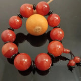 Agate Round Beads Single Ring Bracelet for Men and Women