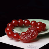 Natural Agate Round Beads Bracelets for Lucky Luck