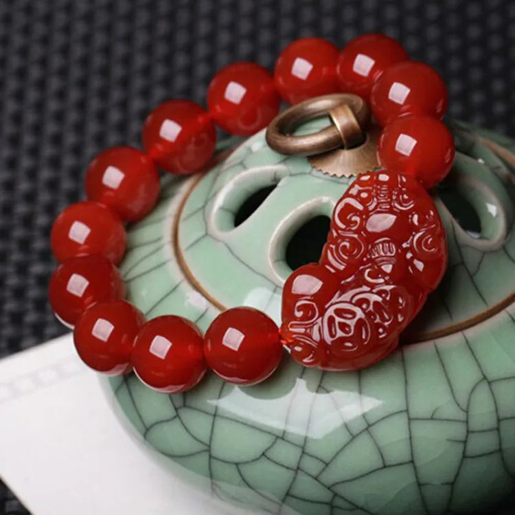 Natural Agate Round Beads Bracelets for Lucky Luck