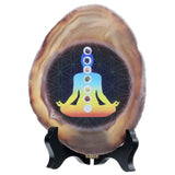 Agate Slice Art Print Chakra Table Display with Stand