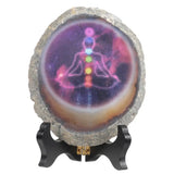 Agate Slice Art Print Chakra Table Display with Stand