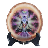 Agate Slice Art Print Chakra Table Display with Stand