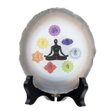 Agate Slice Art Print Chakra Table Display with Stand