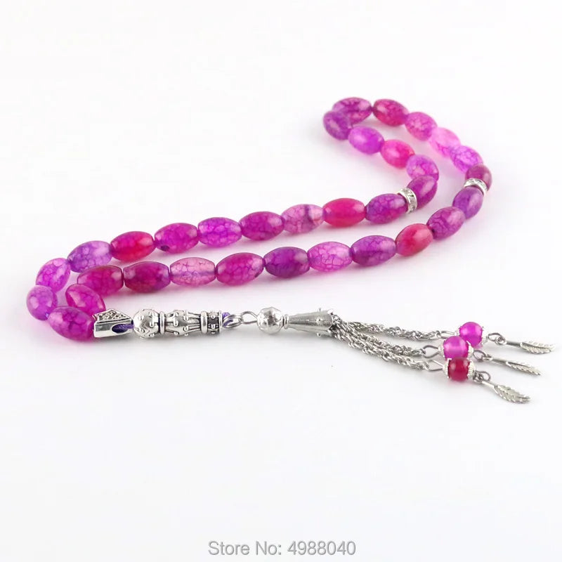 Agate Stone 33 Beads Muslim Worship Tasbih Bracelet
