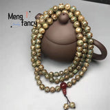 Natural Agate Three Eyed Dzi 108pcs Buddha Beads Necklace
