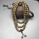 Natural Agate Three Eyed Dzi 108pcs Buddha Beads Necklace