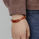 Agate Tiger Eye Quartz 8mm Round Bead Bracelet