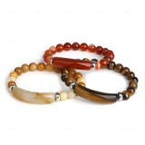 Agate Tiger Eye Quartz 8mm Round Bead Bracelet
