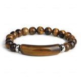 Agate Tiger Eye Quartz 8mm Round Bead Bracelet